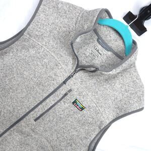 L.L.Bean Sweater Fleece Vest Mens XL Gray Full Zip Outdoor Hiking Casual